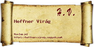 Heffner Virág névjegykártya